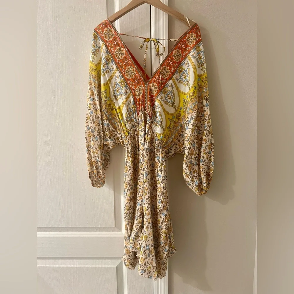 Umgee Mixed Print Long Sleeve Dress Size Large